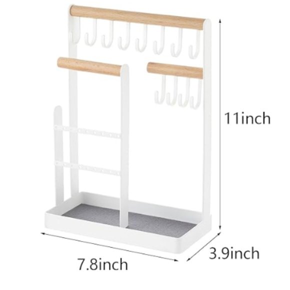 4-Tier Earring Holders & Necklace Towers - Jewelry Stand & Ring Tray - Picture 2 of 9